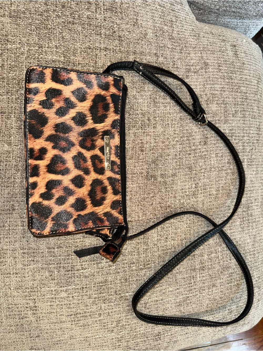Nine West Leopard Print Crossbody Bag with Black Trim